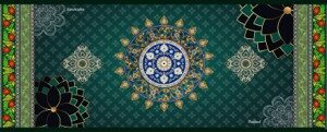 ผ้าคลุมไหล่ลายแมนดาลาเขียว – green mandala ขนาด 60 × 150 ซม.